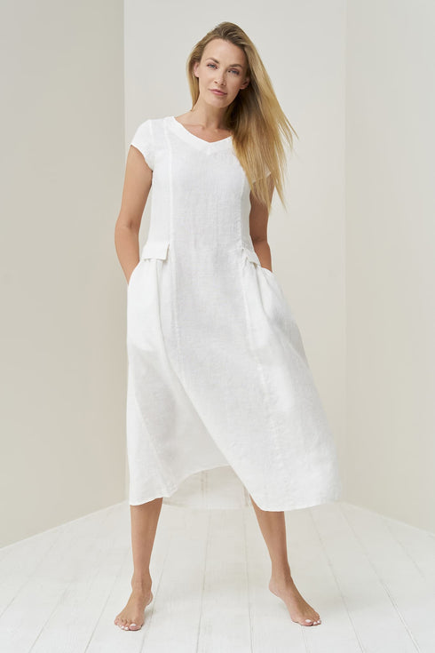 Image 8 of Pure linen dress with a hidden zip on the side and side pockets Jura from Baltic Linen